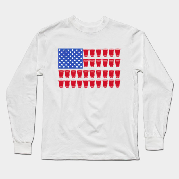 Funny 4th of July Shirt| Beer Pong Drinking T-Shirt| American Flag| Red Solo Cups